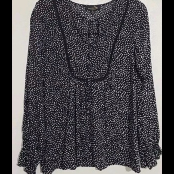 Suzanne Betro Black Top with White Dots - Picture 6 of 8